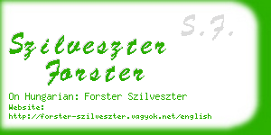 szilveszter forster business card